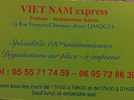 VietNam Express menu