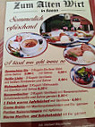 Zum Alten Wirt menu