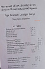 Le Saigon Des Lys menu