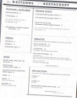 The White Owl menu