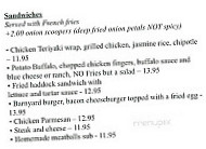 Trailside And Lounge menu