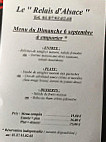 Au Relais D'alsace menu