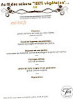 Auberge De La Tour menu