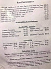 One Stop Cafe menu