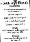 The Dutchess Biercafe menu