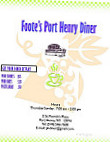 Foote's Port Henry Diner menu