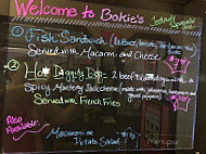 Bokie's Drive In menu