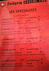 Friterie Desreumaux menu