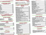 Frank's Pizza menu