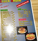 Snack Show menu