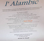 L'alambic menu