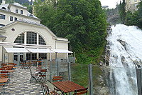 Cafe im kraftwerk am wasserfall inside