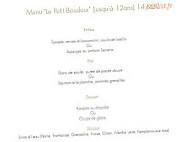 Le Petit Boudoir menu