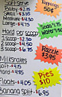 Yia Yia's Ice Cream Shoppe menu