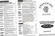 Crepevine menu