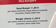 Sand'café menu