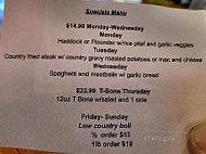 Geneva Riverside Lodging And Tiki Grill menu