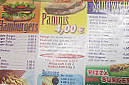 Pizza Burger menu