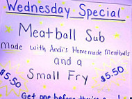 Andi's Point Drive In menu