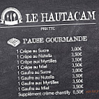 Le Hautacam menu