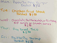 Tasty Treat Drive In menu