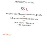 Les Trois Rochers menu