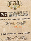 L'Artisan du Burger menu