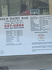 Mel's Dairy menu