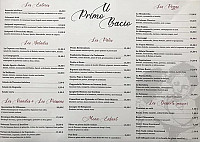 Il Primo Bacio menu