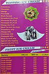 Janta Ice Cream menu