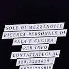 Sole Di Mezzanotte menu