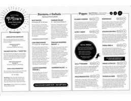 P-town Pizza menu