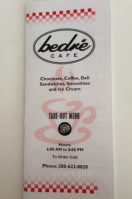 Bedré Cafe menu