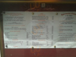 Saveurs D'asie menu