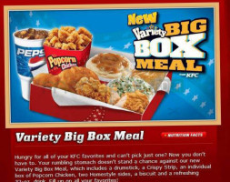 KFC/Long John Silver's menu