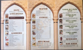 Kabob Hut menu