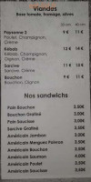 Pizzeria Les Bambous menu