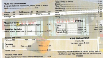 Nu-way Drive In menu