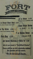 The Fort Steak House menu