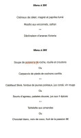 La Table De Cyrille menu