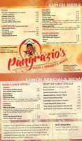 Pangrazio's Pizza Spaghetti menu