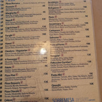 Kisa' Real Italian Food menu