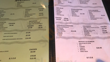 Azteca Mexican Cuisine menu