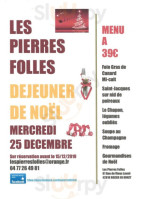 Les Pierres Folles menu