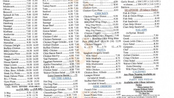 Apollo Pizza menu