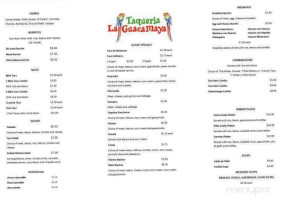 Taqueria La Guacamaya menu