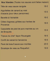 Au Bon Accueil menu