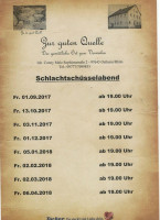 Zur Guten Quelle menu