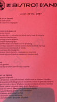 Bistrot D'Andre menu