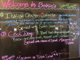 Bokie's Drive In menu